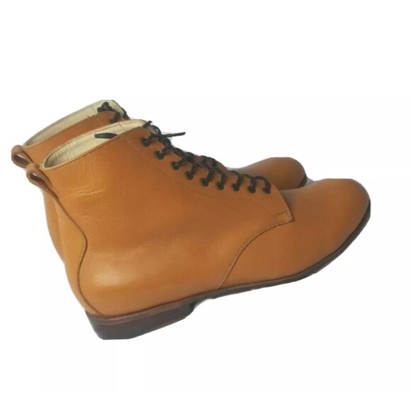 Javier Handmade Leather Boots Men\'s Size 11 Medium Plain Toe British Tan main image 5